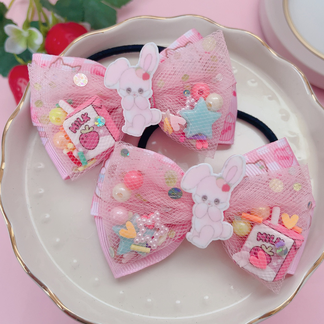 オーガンジーリボン♡ツイン♡カップケーキ