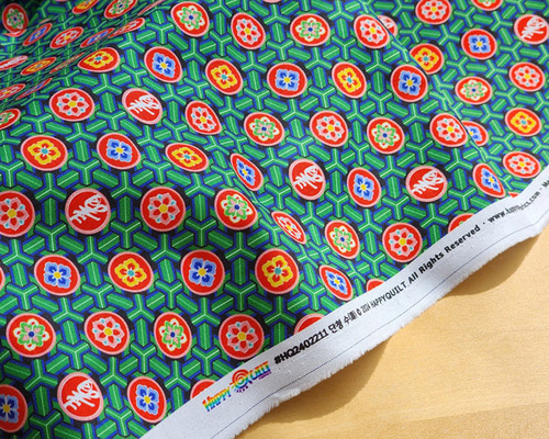 韓国伝統パターン 丹青柄 刺繍風 ダンチョン 陰陽五行の色彩