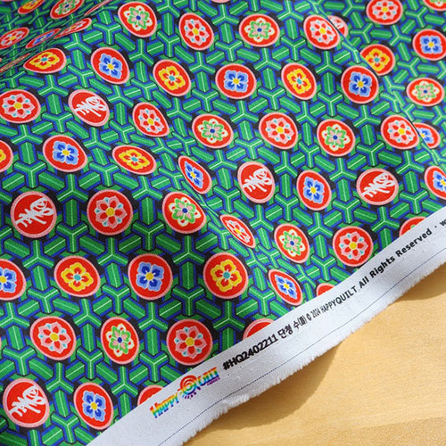 韓国伝統パターン 丹青柄 刺繍風 ダンチョン 陰陽五行の色彩