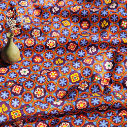 韓国伝統パターン 丹青柄 福 ダンチョン 陰陽五行の色彩 コットン 45㎝単位カット Dancheong 8枚目の画像