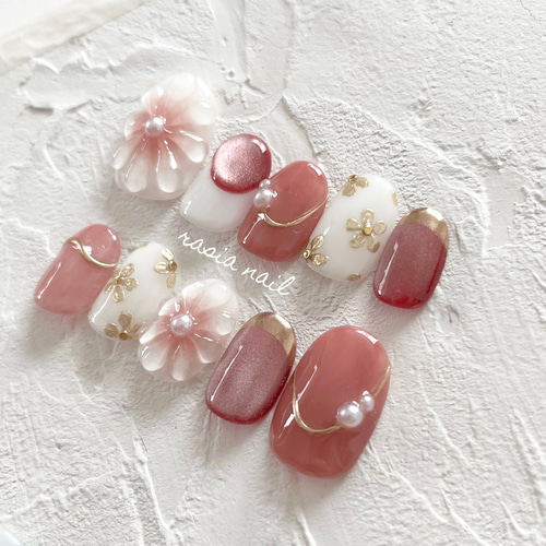 ニュアンスフラワーネイル ネイルチップ ネイルチップ（つけ爪