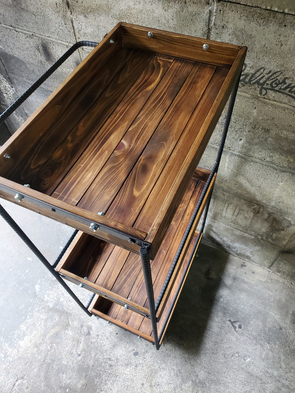 美容室ワゴン　男前　サロン　棚　ワゴンラック　美容室　キャスター付き　国産檜　インダストリアル 人気・おすすめ｜使いやすい・旅行におすすめ 品質保証 全国発送 日本国内発送・最短翌日お届け