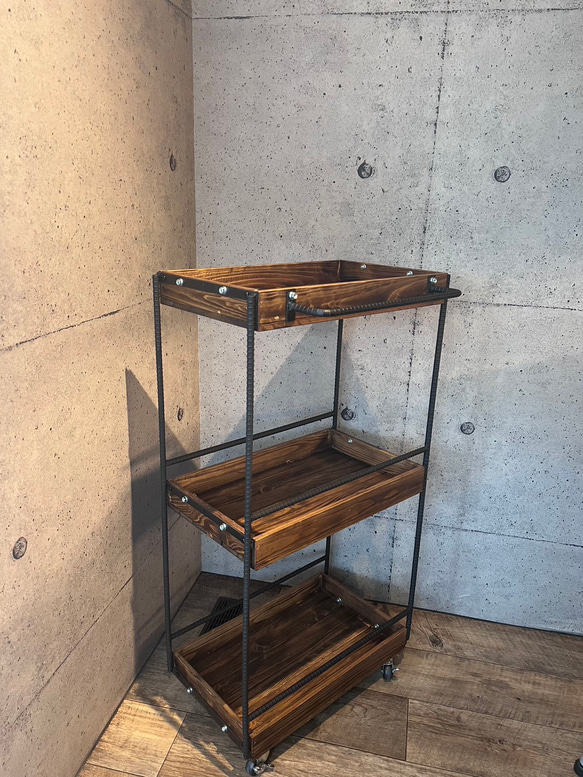 美容室ワゴン　男前　サロン　棚　ワゴンラック　美容室　キャスター付き　国産檜　インダストリアル 人気・おすすめ｜使いやすい・旅行におすすめ 品質保証 全国発送 日本国内発送・最短翌日お届け