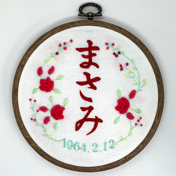 専用　筆文字アート　刺繍風イラスト 幸せにと想いを込めた筆文字刺繍 その他インテリア雑貨 陽沢院 美泉