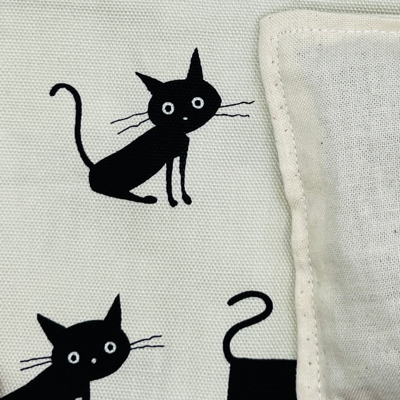 白 黒猫ちゃん ハンドメイド あずきカイロ ホットアイマスク