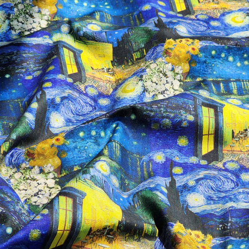 古典アーティスト生地 絵画名画 ヴィンセントヴァンゴッホ 星月夜