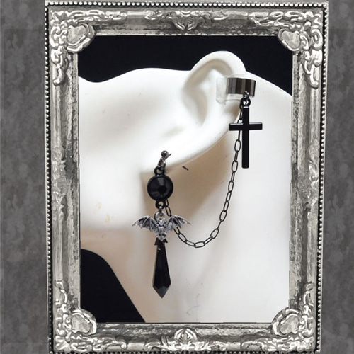 ハロウィン）（送料無料）ブラックチェックとラインストーンとクロスの