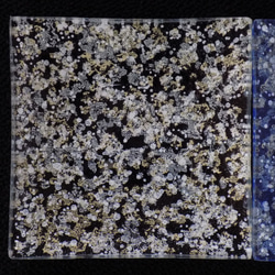 オーダー　金彩工芸　金彩ガラストレイ（豆皿）　角形　５点セ　「バブルシリーズ」　ブラック・ブルー・水色・シルバー・ピンク 6枚目の画像