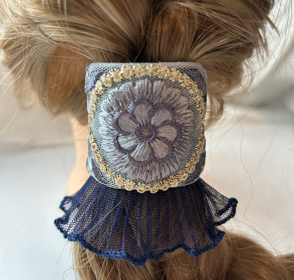 ꫛꫀꪝ✧‧˚送料無料❤️インド刺繍リボンポニーフックNo．10