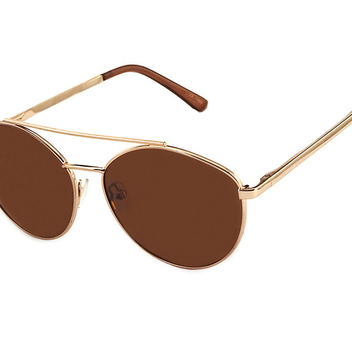 サングラス 偏光2is KindC│ペアシェイプダブルブリッジ│ブラウン