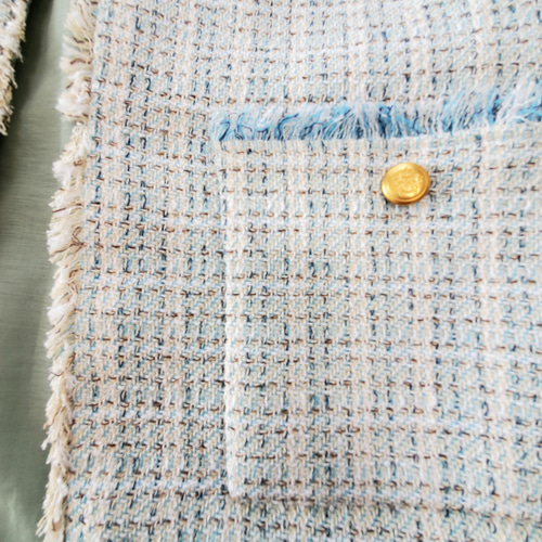 即購入可能です☆ツイードジレ　ツイード　ベスト ネイビー×ベージュ bc607399ec19ac89ec2f76c80aff11