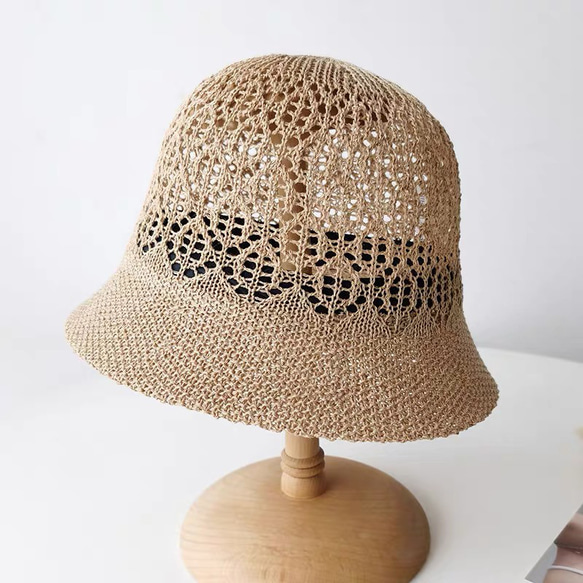 折りたためる春夏  風通涼感  麦わら帽子  全3色  UV対策  レディース  母の日 1枚目の画像