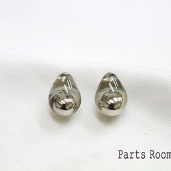 [2 件] 透明水滴金屬球耳環 [銀色] [鈦耳環/無扣] -mt-4315 第3張的照片