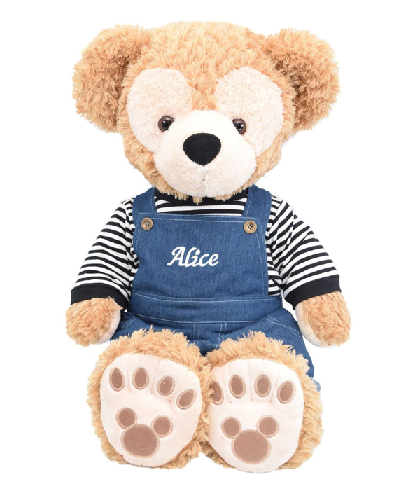 ダッフィー 服 コスチューム オーバーオール＆ボーダートレーナー黒