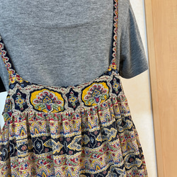 キャミ風ジャンバースカート　フリーサイズ　コットンオーガンジー 3枚目の画像