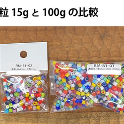 《透明/φ4-6mm》ブルーフラワーのミルフィオリ 15g / millefiori　RM-1 8枚目の画像