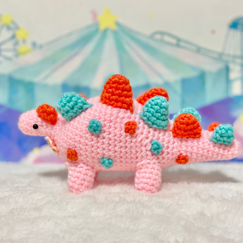 カラフルドットステゴサウルスちゃん あみぐるみ ひなたすみこ 通販