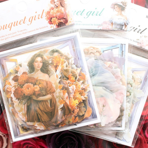 コラージュ 素材 少女 ステッカー シール 人物 女の子 きれい 上品