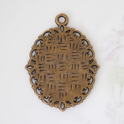 【1個】アンティークゴールド　金古美　オーバルペンダントトップ　セッティング 　空枠　台座18ｘ13ｍｍ用/PB1932 2枚目の画像