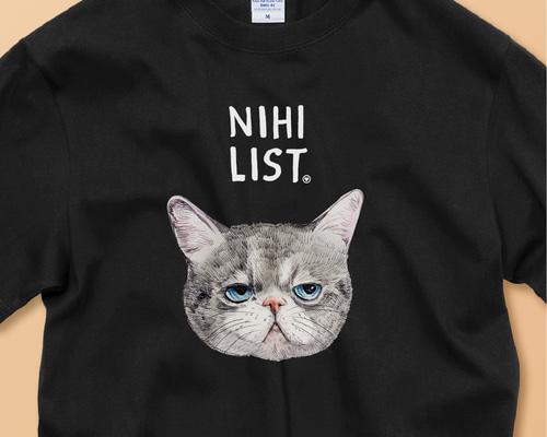 ニヒルなネコ」安心のクオリティ/定番コットンTシャツ/送料無料 T