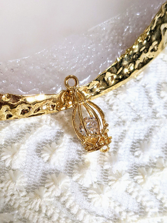 14KGP 鳥かご チャーム ゴールド 2個 鳥 Wカン パーツ