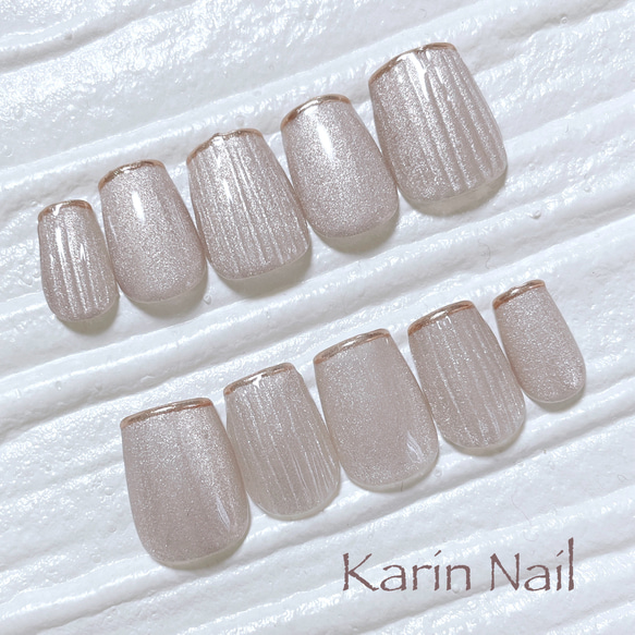 バカラネイル ニュアンスネイル ワンカラー ゴールド ジェルネイル  