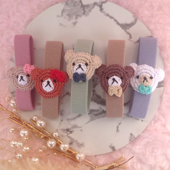 おめかしくまちゃん（縦バージョン）ランチ・手帳ベルト【送料無料】 1枚目の画像