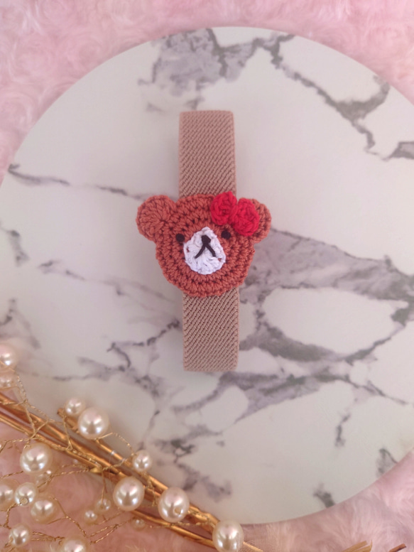 おめかしくまちゃん（縦バージョン）ランチ・手帳ベルト【送料無料】 3枚目の画像