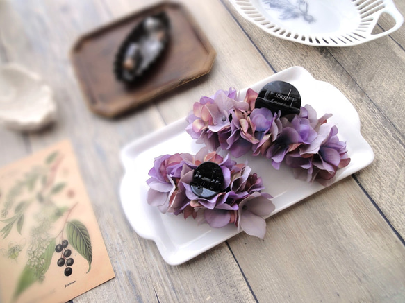バンスクリップ■ 紫陽花の花びら ■ ラベンダー 6枚目の画像