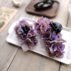 バンスクリップ■ 紫陽花の花びら ■ ラベンダー 7枚目の画像