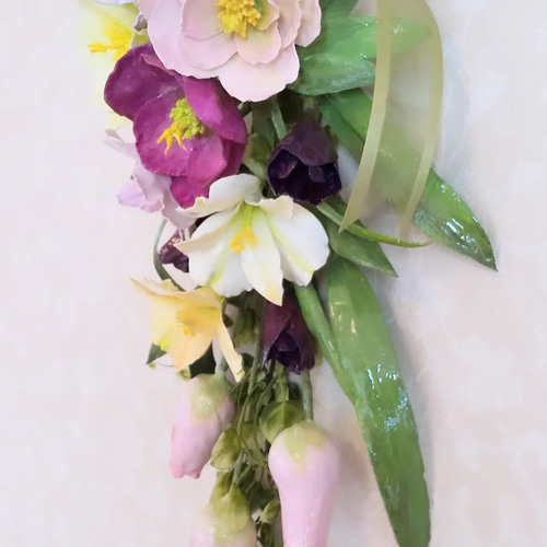 クリスマスローズのスワッグ アートフラワー ローズアンジェ 通販