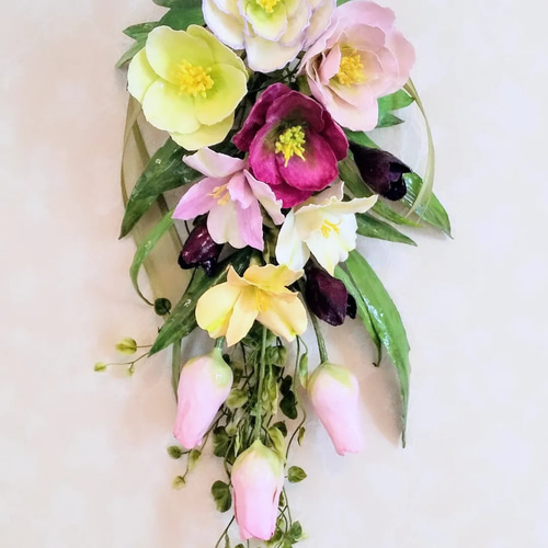 クリスマスローズのスワッグ アートフラワー ローズアンジェ 通販