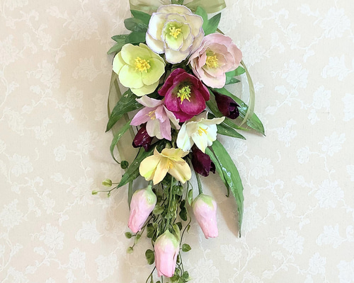 35×20cm レッドローズクリスマススワッグ 35×20cm レッドローズクリスマススワッグ