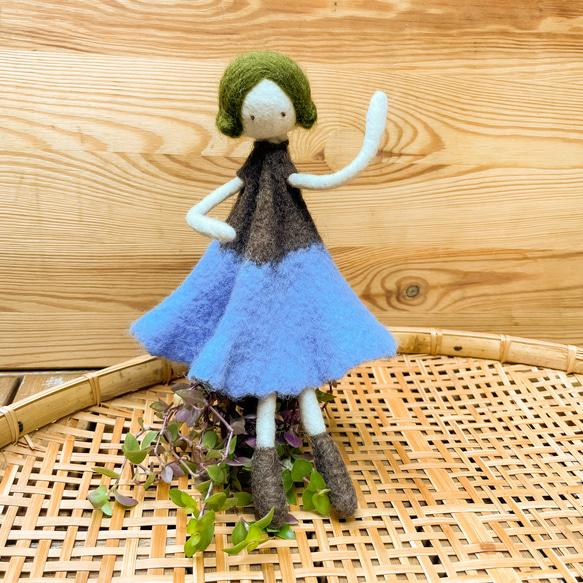 Lサイズ　フェルト人形飾り　ドール　チャーム　母の日　ギフト　春　雑貨　nasan-09 9枚目の画像
