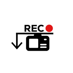 ドライブレコーダー　ドラレコ　防犯　カメラ　録画中　シンプル　矢印　やじるし　ステッカー 3枚目の画像