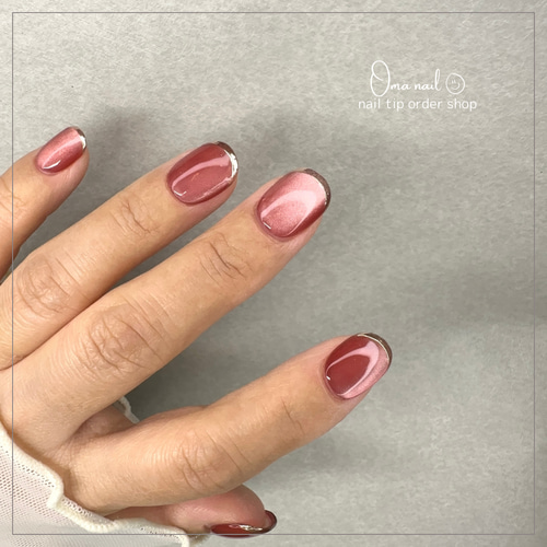 オーダー】ガラスフレンチ 埋めつくし ネイルチップ lavender