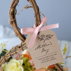 カーリーオーバルバスケット オレンジ カーネーション ローズ プレゼント ギフト 母の日 花 18枚目の画像