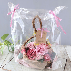 カーリーオーバルバスケット オレンジ カーネーション ローズ プレゼント ギフト 母の日 花 19枚目の画像