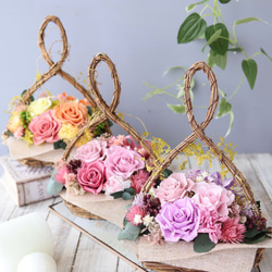 カーリーオーバルバスケット オレンジ カーネーション ローズ プレゼント ギフト 母の日 花 13枚目の画像