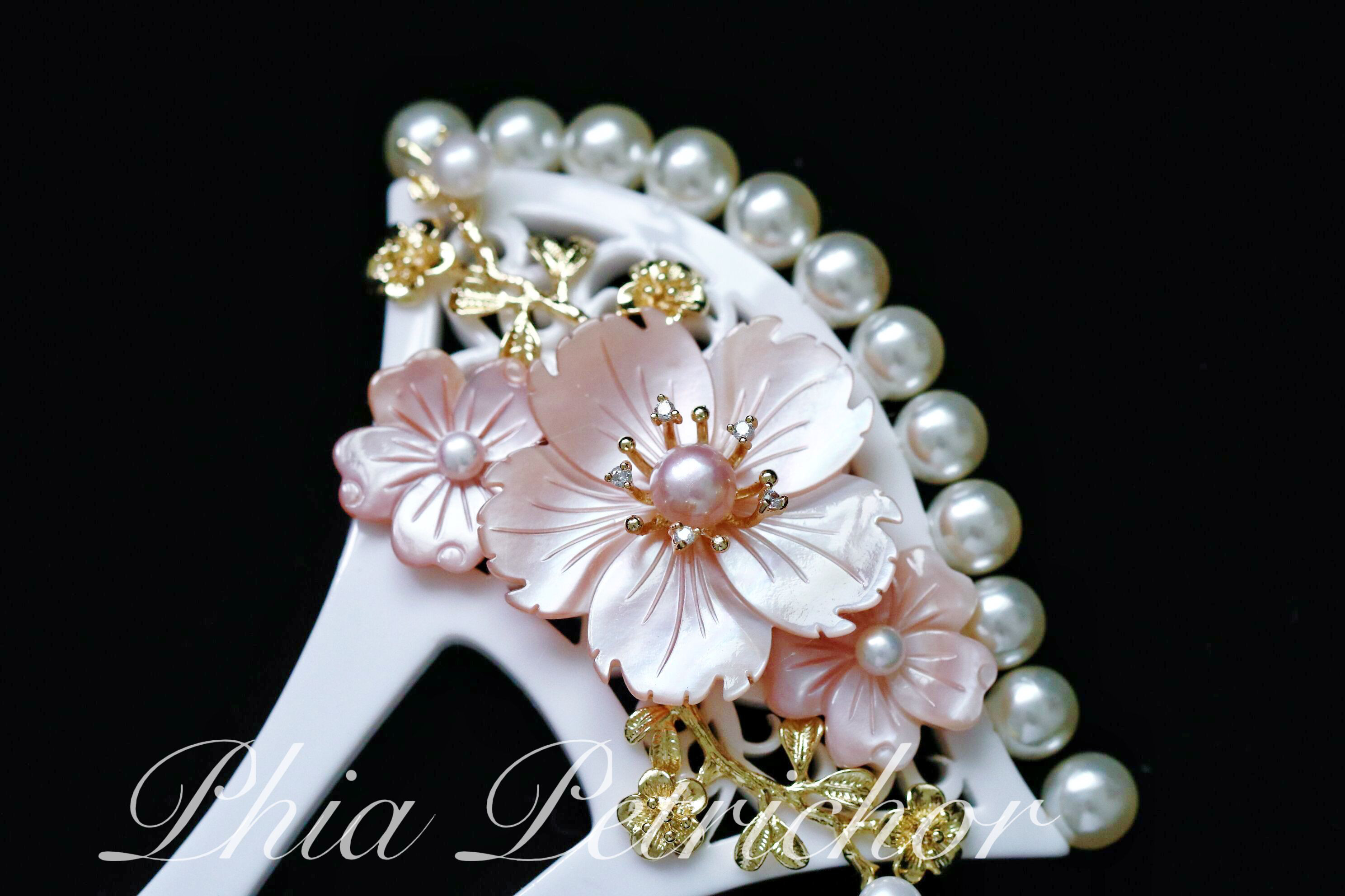 簪 和 K24GP 桜 かんざし バチ型 パール 簪 着物 髪飾り 留袖 着物 成人式 結婚式 卒業式