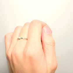 ホワイトムーンストーン　ひとつぶリング　silver925 6月天然石 2枚目の画像