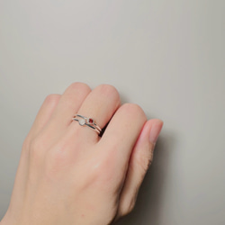 ホワイトムーンストーン　ひとつぶリング　silver925 6月天然石 7枚目の画像