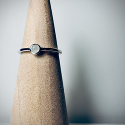 ホワイトムーンストーン　ひとつぶリング　silver925 6月天然石 6枚目の画像