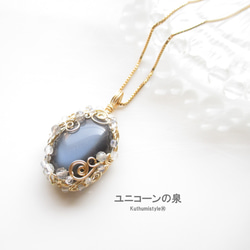 まこページ︎︎⟡アイリスクォーツ/ワイヤージュエリーネックレス︎︎⟡オーダー￼ EARTH Hiroshima>折り鶴ジュエリー ネックレス（シルバー）(シルバー