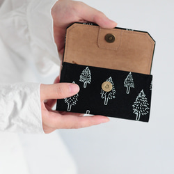 墨黑森林 帆布可水洗紙 零錢包卡片夾 輕錢包 附紙盒 可包裝 手工絹印 環保天然 第8張的照片