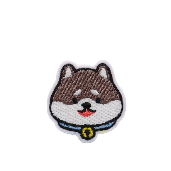 かわいい ワンちゃん ハスキー 犬 犬好き 刺繍ワッペン 貼付けタイプワッペン 1枚 2枚目の画像