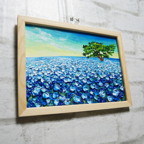 油絵 絵画 アートパネル【青いネモフィラの丘】 油絵 絵画 アートパネル【ネモフィラの丘】 | HIROSHI1990