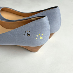 高跟鞋“Nyanpus藍灰色”貓咪圖案設計！ 3 公分鞋跟提供穩定性，同時保持輪廓之美！ 2E訂單 第13張的照片