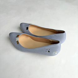 高跟鞋“Nyanpus藍灰色”貓咪圖案設計！ 3 公分鞋跟提供穩定性，同時保持輪廓之美！ 2E訂單 第5張的照片