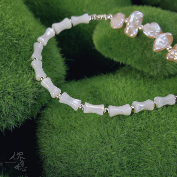 時尚教主 【巴洛克異形版】天然珍珠不對稱款925純銀手鍊 第3張的照片